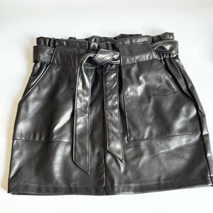 Ci Sono Faux Leather Skirt
